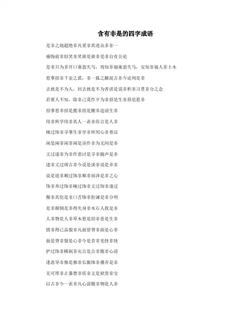含有非是的四字成语