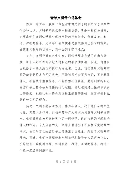 青年文明号心得体会