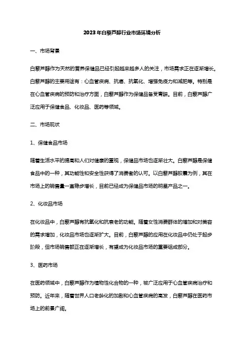 2023年白藜芦醇行业市场环境分析