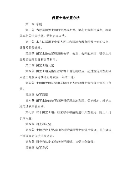 闲置土地处置办法