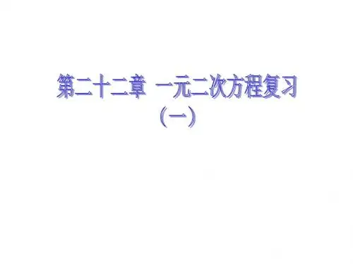 数学九年级人教版 第21章 一元二次方程 复习课件(共17张PPT)
