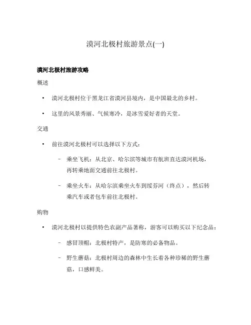 漠河北极村旅游景点(一)