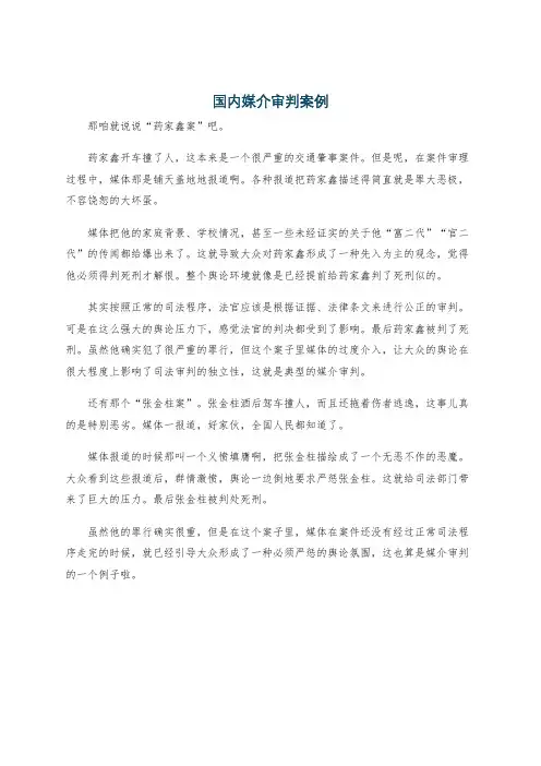 国内媒介审判案例