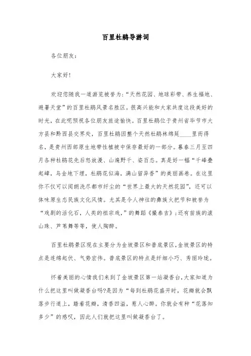百里杜鹃导游词(六篇)