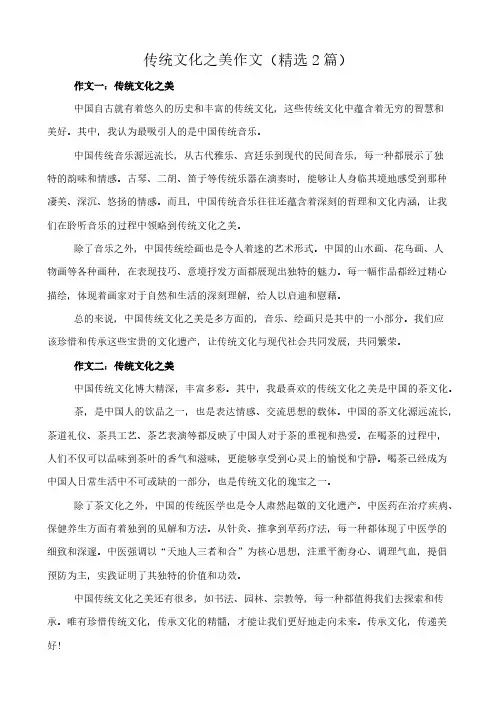 传统文化之美 作文(精选2篇)