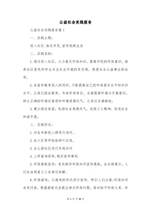 公益社会实践报告