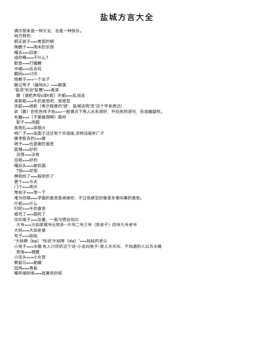 盐城方言大全