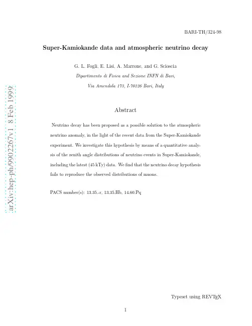 Super-Kamiokande data and atmospheric neutrino decay