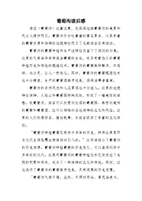 葡萄沟读后感