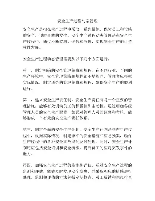 安全生产过程动态管理