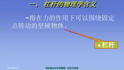 第八章  财务的杠杆效应  《财务学原理》PPT课件