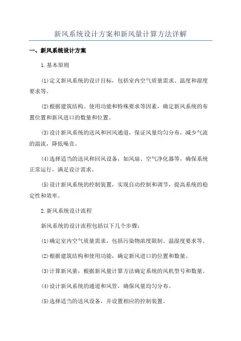 新风系统设计方案和新风量计算方法详解