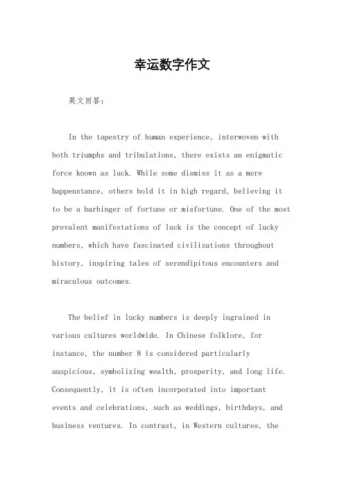 幸运数字作文