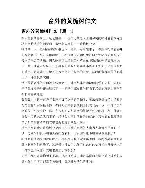 窗外的黄桷树作文