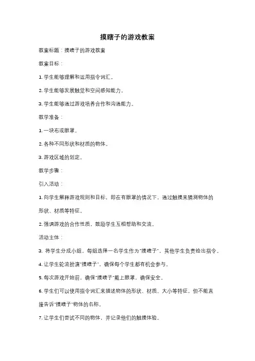 摸瞎子的游戏教案