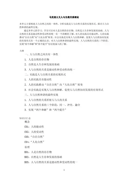马克思主义人与自然关系理论