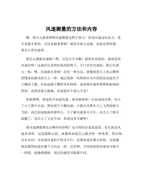风速测量的方法和内容