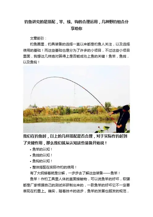 钓鱼讲究的是搭配，竿、线、钩的合理运用，几种野钓组合分享给你