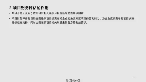 项目论证与评估财务评估PPT课件