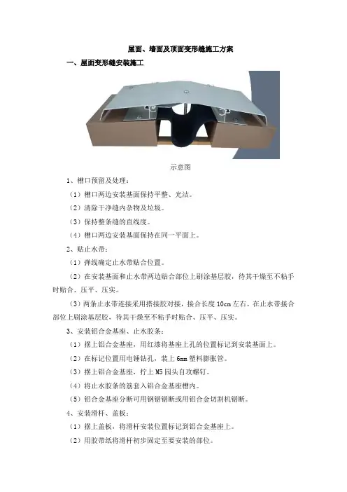 屋面、墙面及顶面变形缝施工方案
