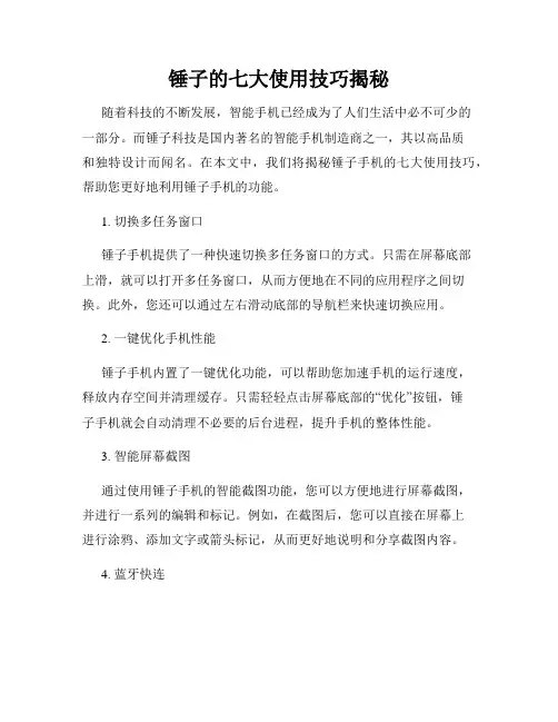 锤子的七大使用技巧揭秘