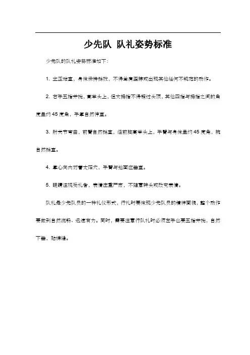 少先队 队礼姿势标准