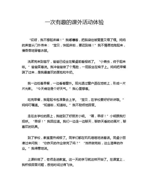 一次有趣的课外活动体验