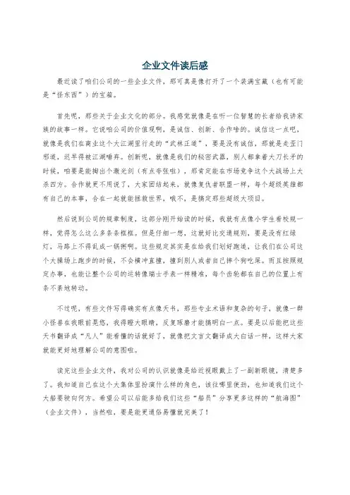 企业文件读后感