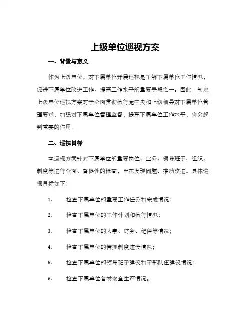 上级单位巡视方案