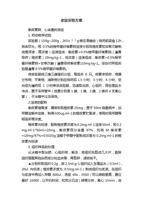 老鼠实验方案