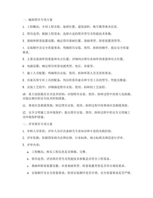 塔吊专项方案评审流程