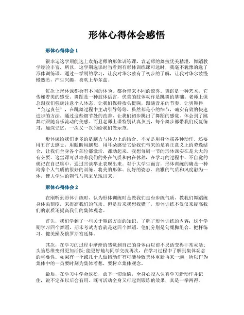 形体心得体会感悟