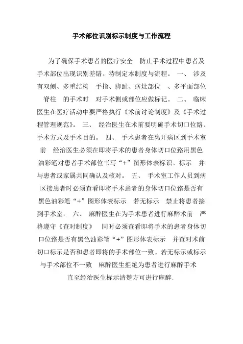 手术部位识别标示制度与流程