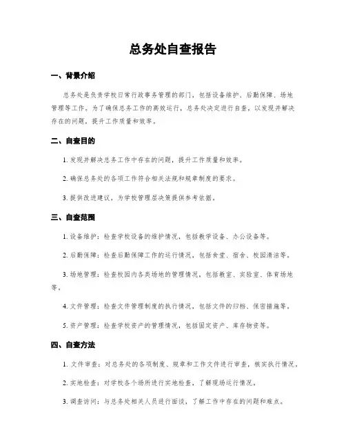 总务处自查报告