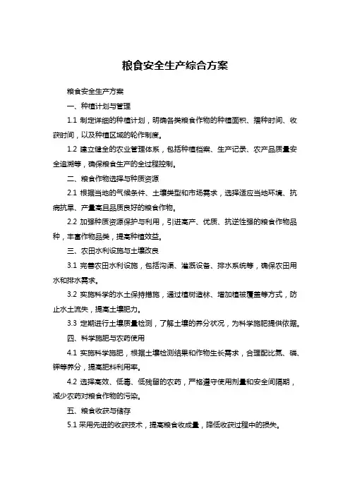 粮食安全生产综合方案