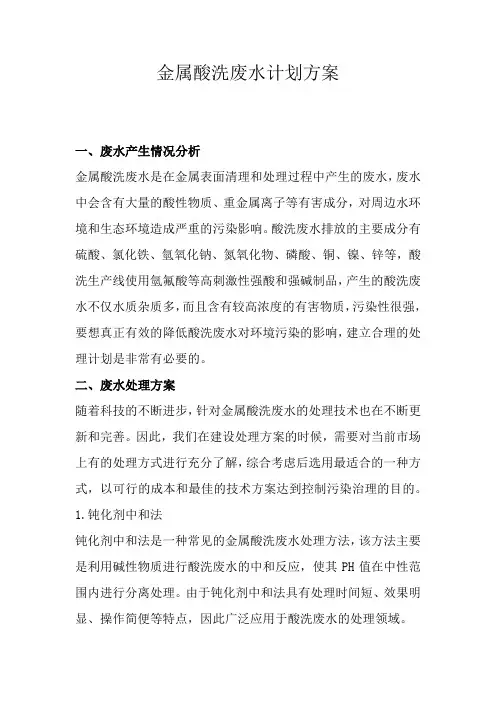 酸洗废水方案