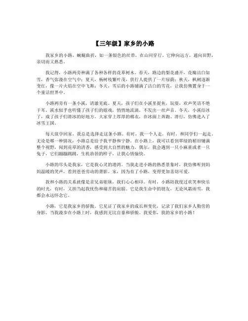 【三年级】家乡的小路