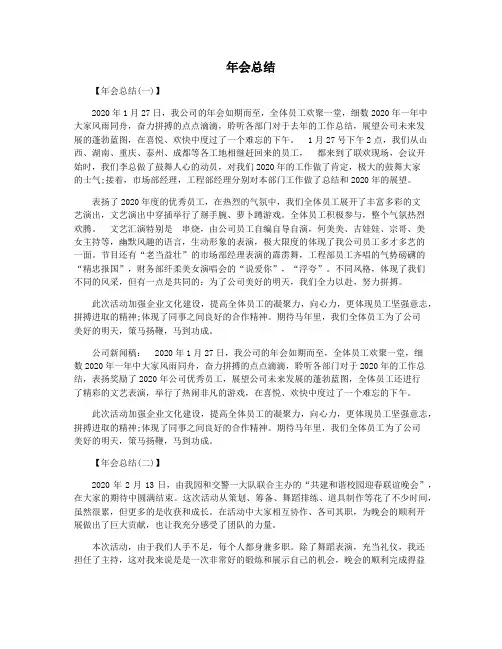 年会总结
