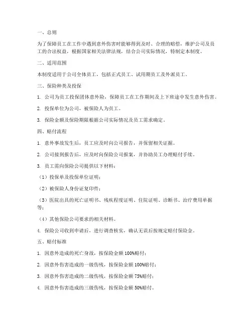 员工意外保险赔付管理制度