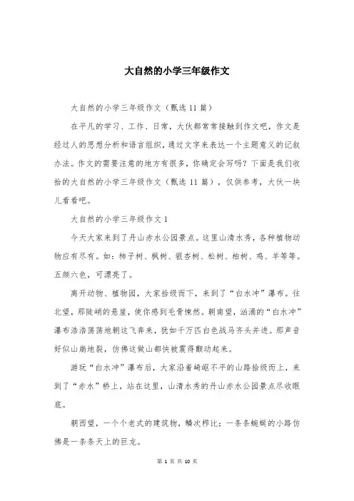 大自然的小学三年级作文