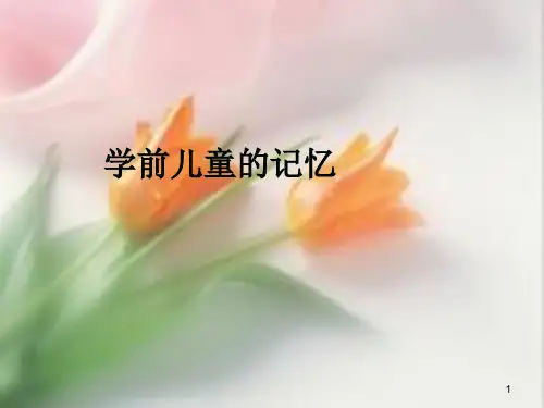 幼儿记忆的发展 PPT课件