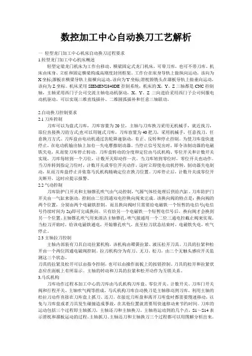 数控加工中心自动换刀工艺解析