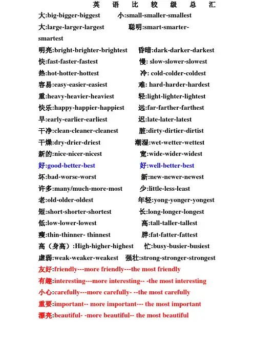 英语单词比较级