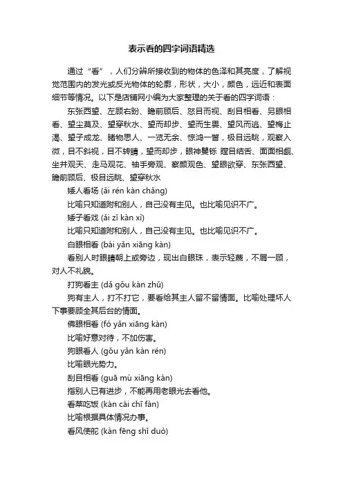 表示看的四字词语精选
