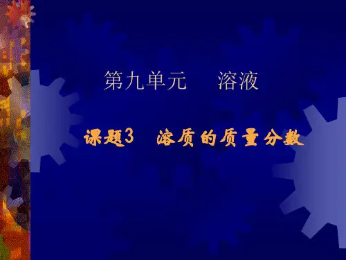 沪教初中化学九下《6第2节 溶液组成的表示》PPT课件 (4)