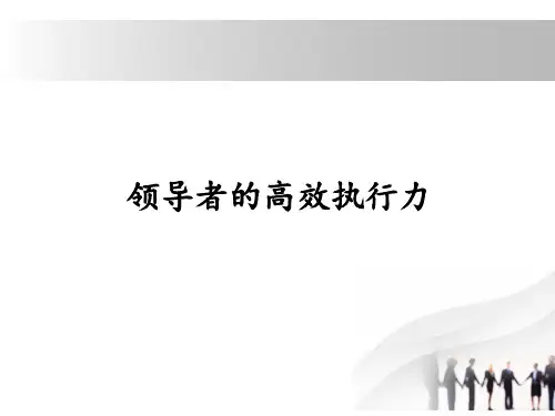 领导者高效执行力精讲课件