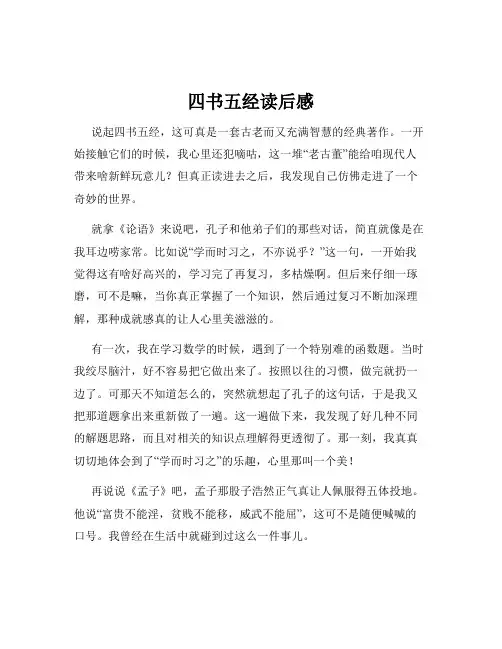 四书五经读后感