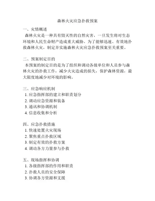 森林火灾应急扑救预案