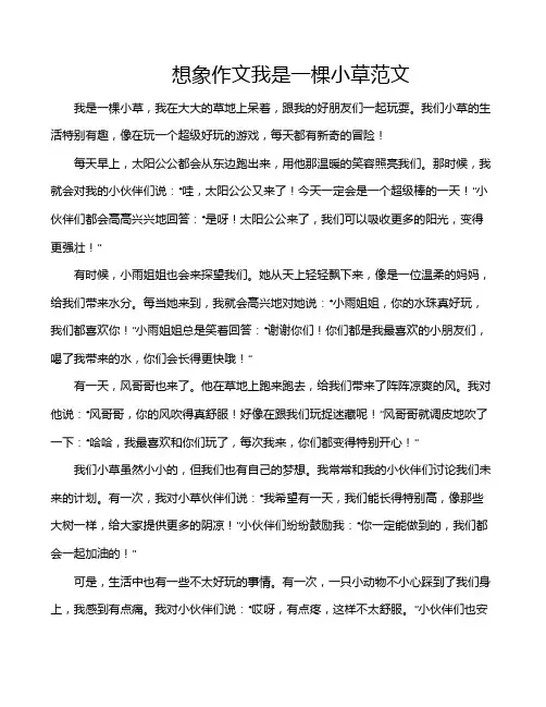 想象作文我是一棵小草范文