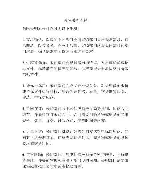 医院采购流程